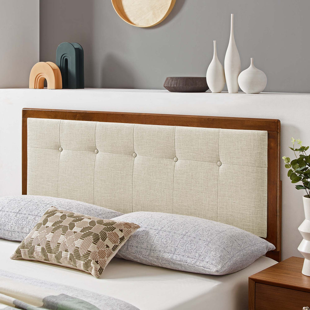 Draper Tufted Fabric and Wood Full Headboard by Modway