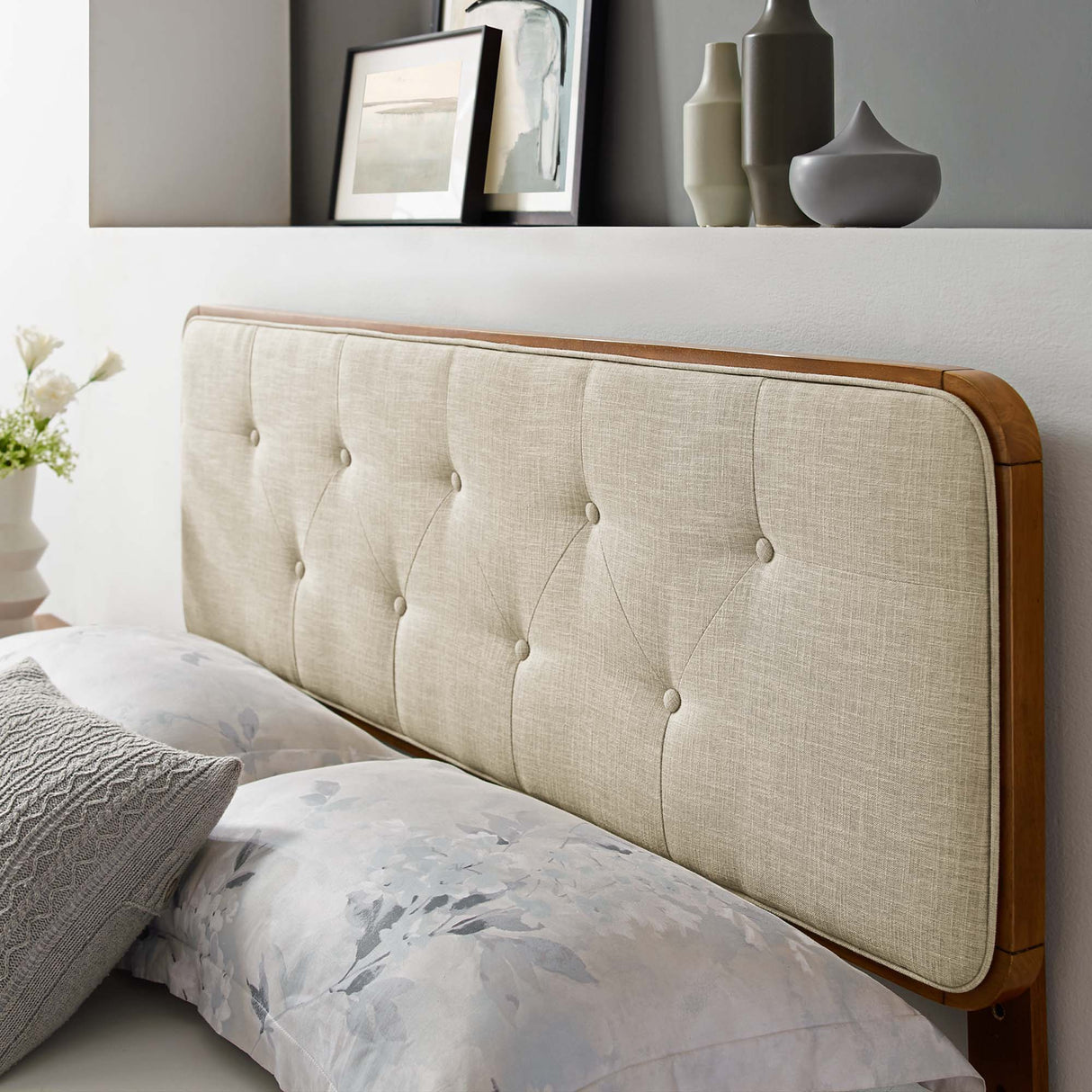 Collins Tufted Fabric and Wood Twin Headboard by Modway
