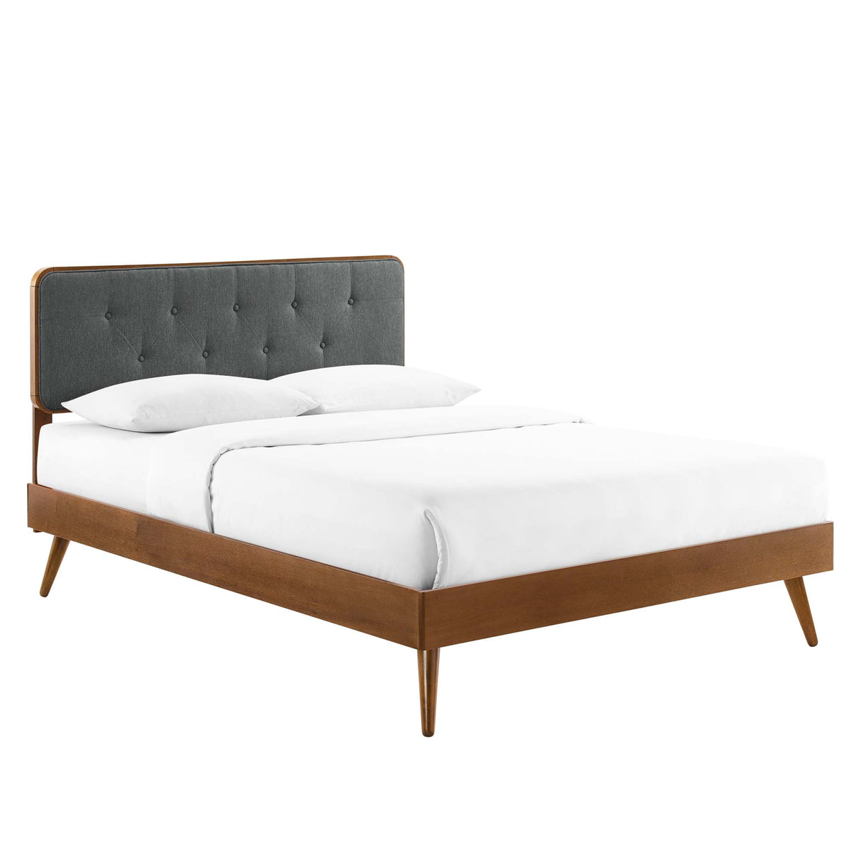 Bridgette Wood King Platform Bed with Splayed Legs by Modway