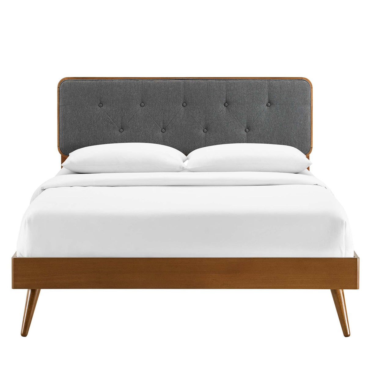 Bridgette Wood King Platform Bed with Splayed Legs by Modway