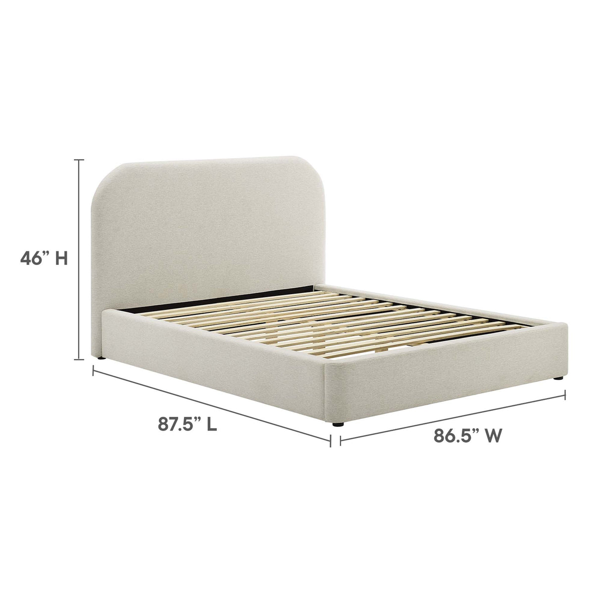Keynote Upholstered Fabric Curved King Platform Bed by Modway