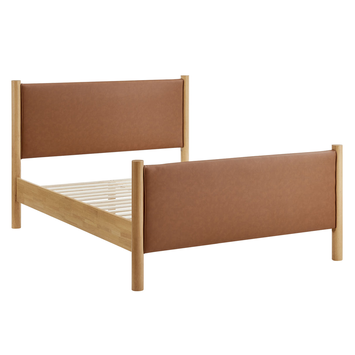 Maven Queen Size Vegan Leather Upholstered Platform Bed