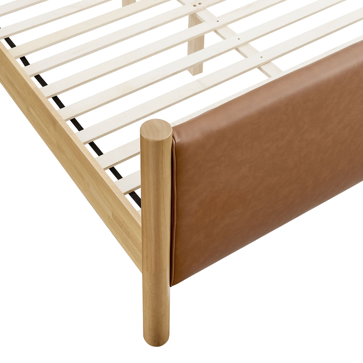 Maven Queen Size Vegan Leather Upholstered Platform Bed