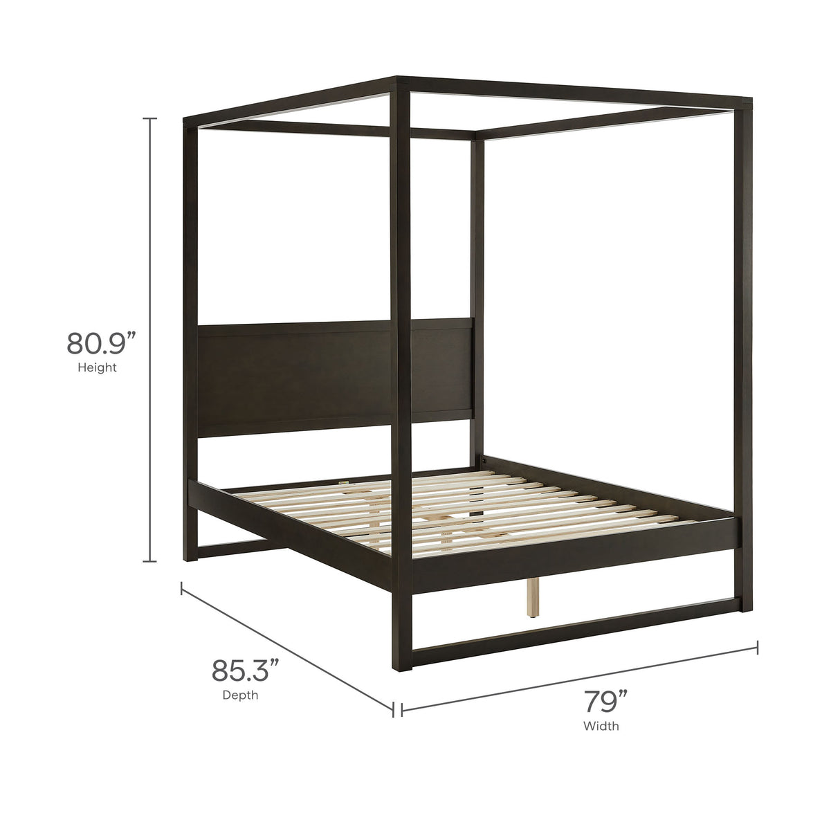 Alva King Wood Canopy Platform Bed by Modway