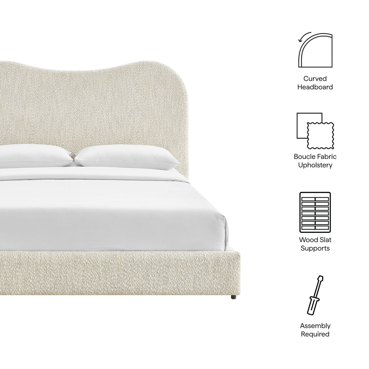 Seluna Boucle Queen Platform Bed by Modway