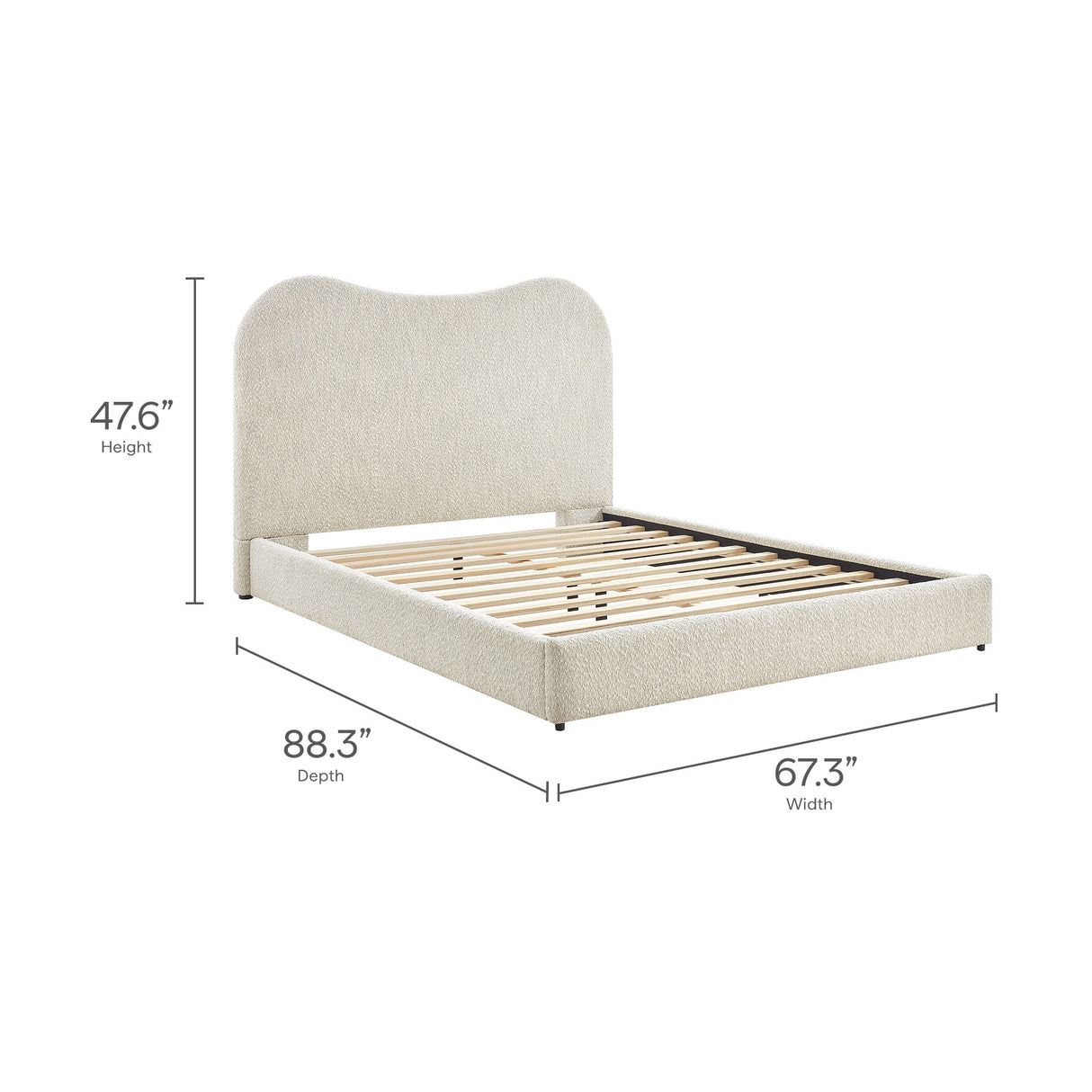 Seluna Boucle Queen Platform Bed by Modway