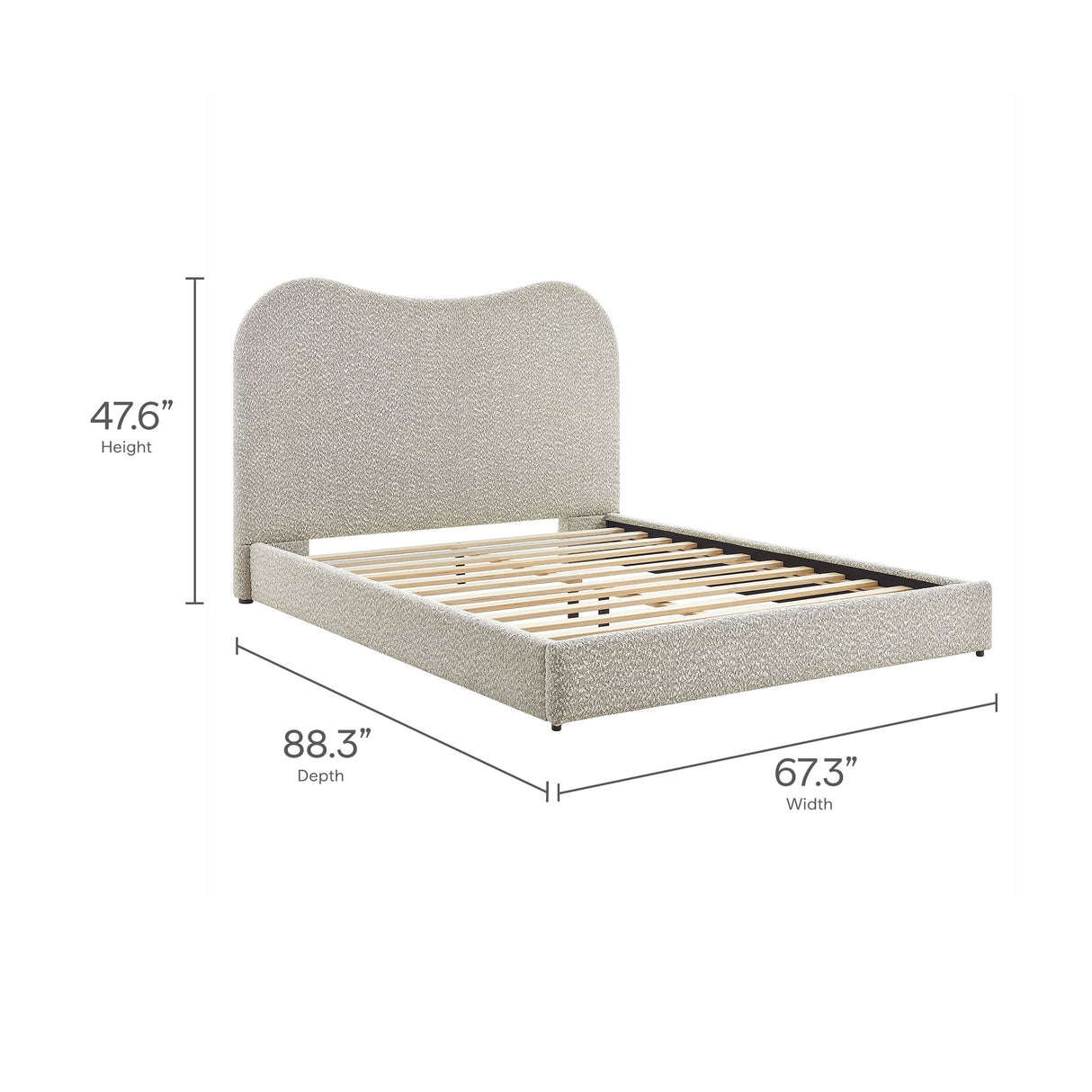 Seluna Boucle Queen Platform Bed by Modway