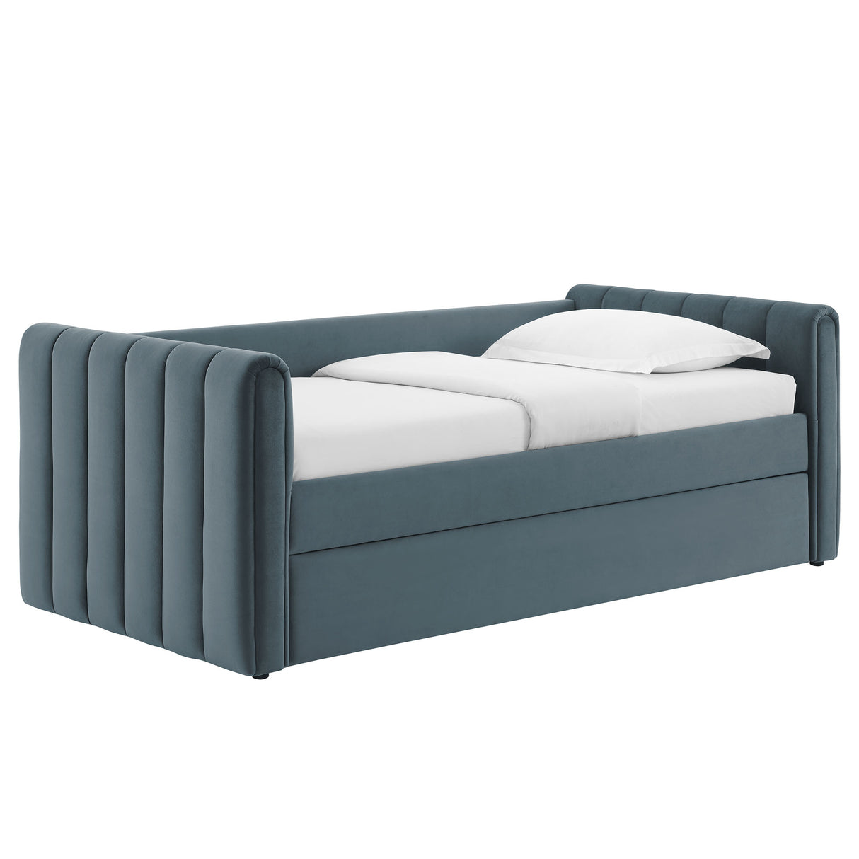 Veyla Channel Tufted Performance Velvet Twin Daybed With Trundle