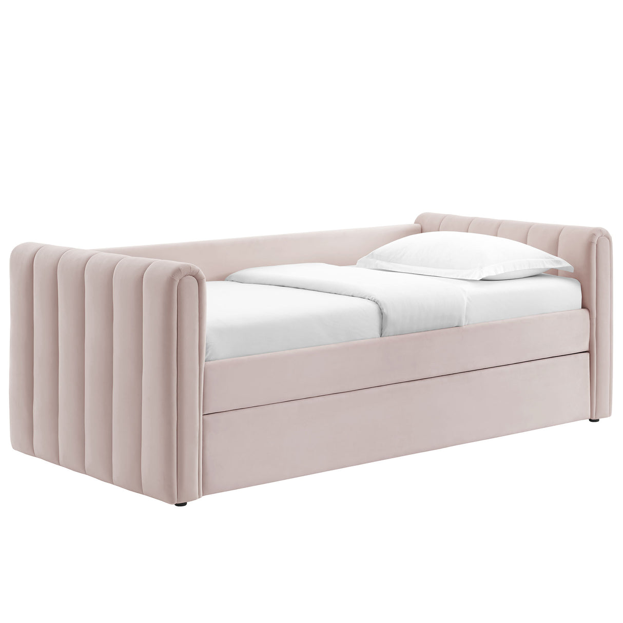 Veyla Channel Tufted Performance Velvet Twin Daybed With Trundle