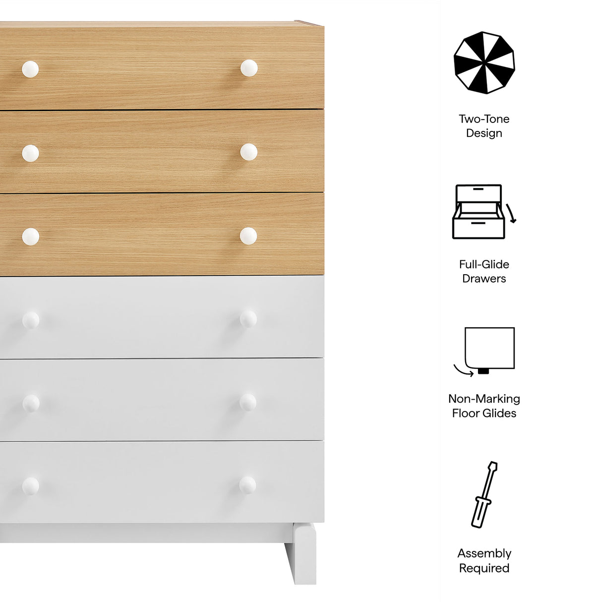 Nolia 6-Drawer Color Block Dresser Chest by Modway