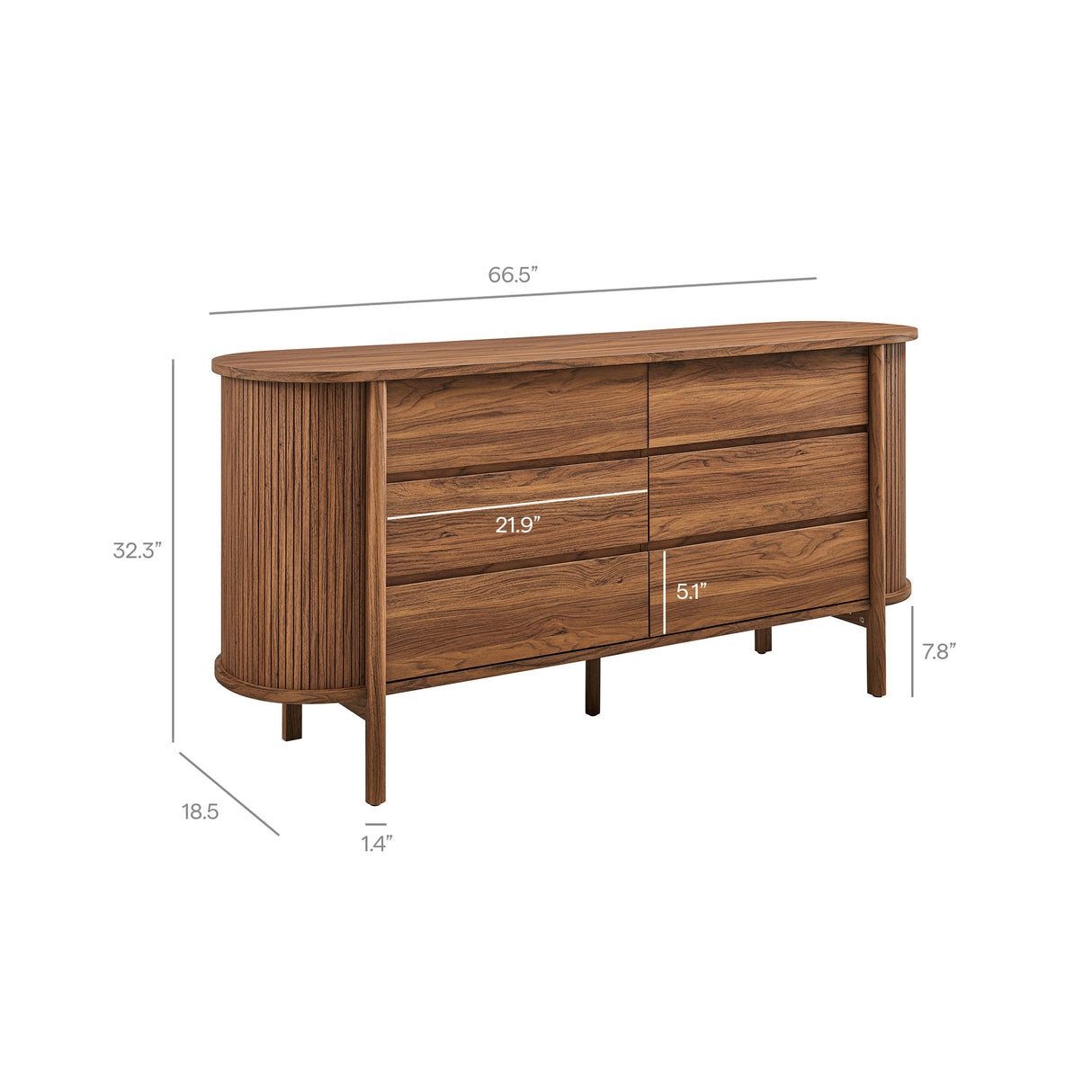 Cadence 6-Drawer Curved Dresser by Modway