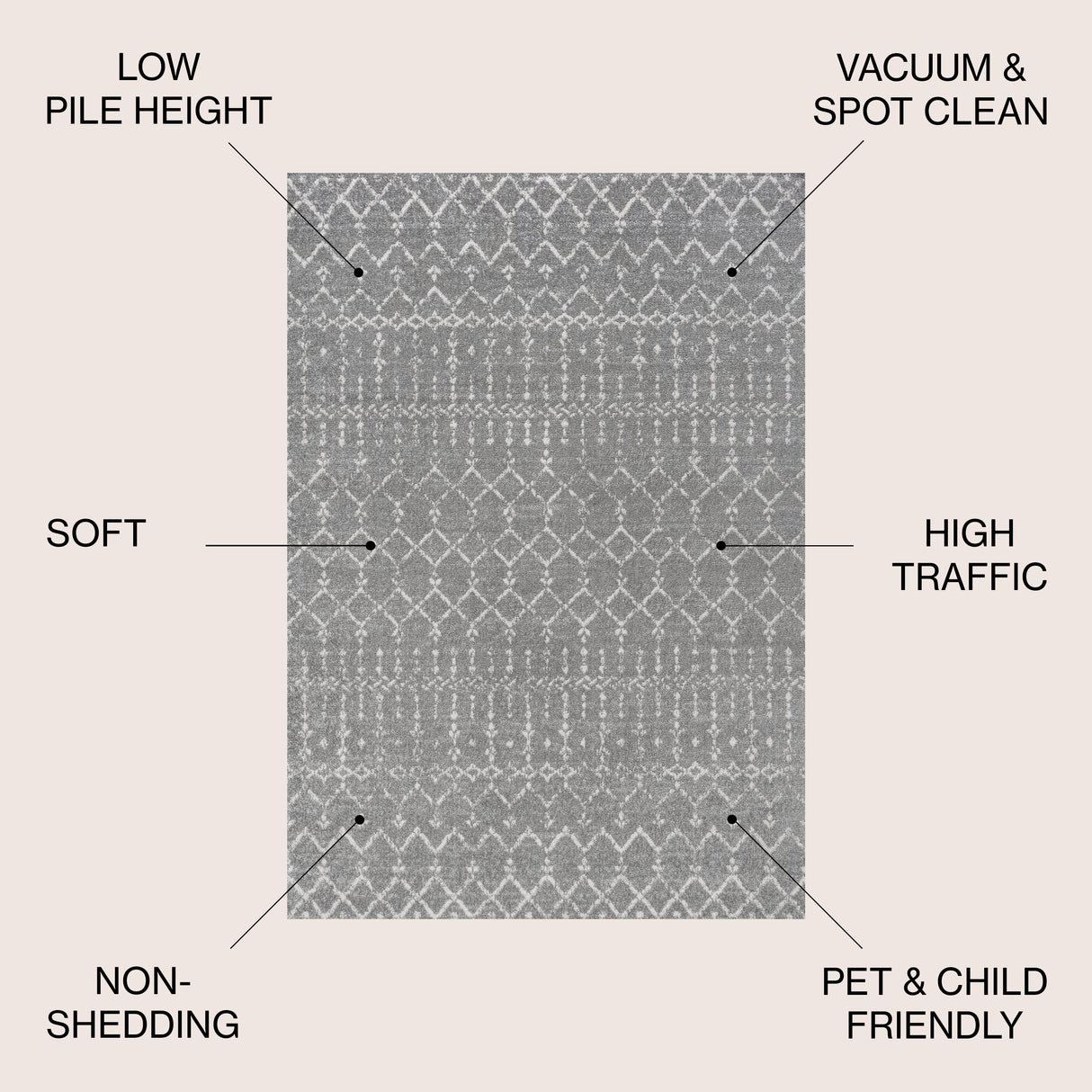 Moroccan HYPE Boho Vintage Diamond Area Rug
