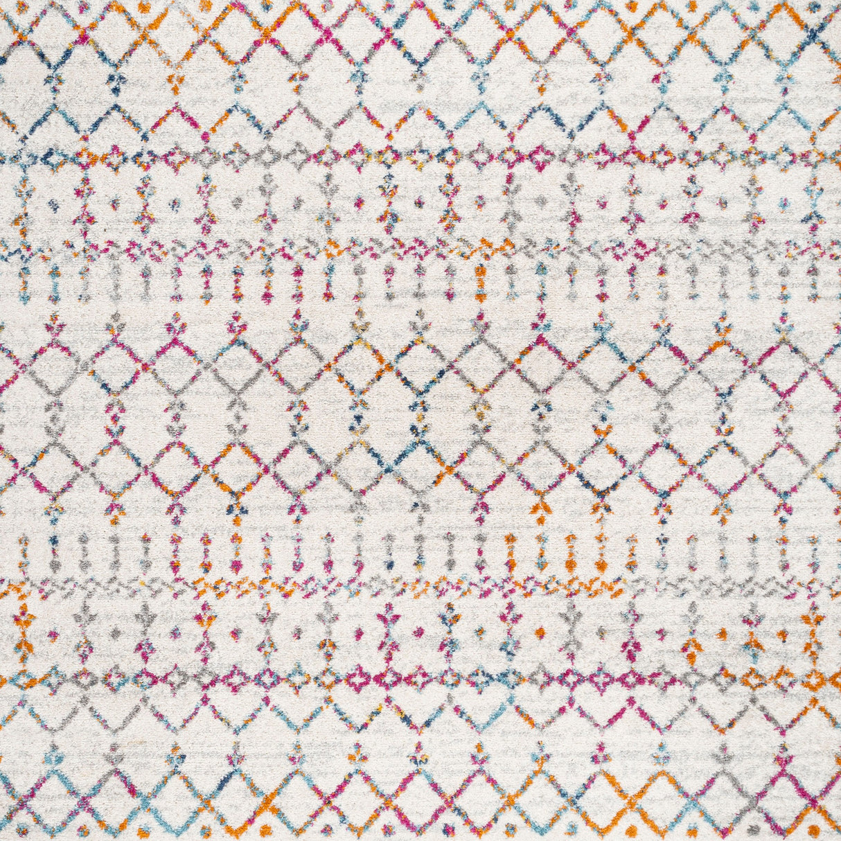 Moroccan HYPE Boho Vintage Diamond Square Area Rug