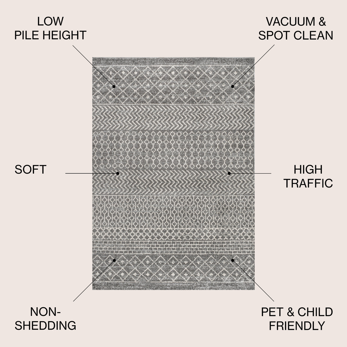 Arta Moroccan Vintage Geometric Area Rug
