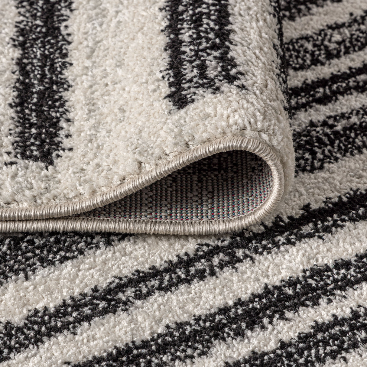Khalil Modern Berber Stripe Round Area Rug