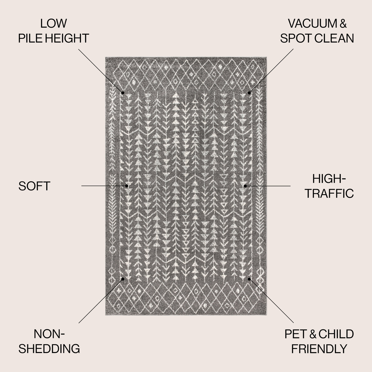 Ziri Moroccan Geometric Area Rug