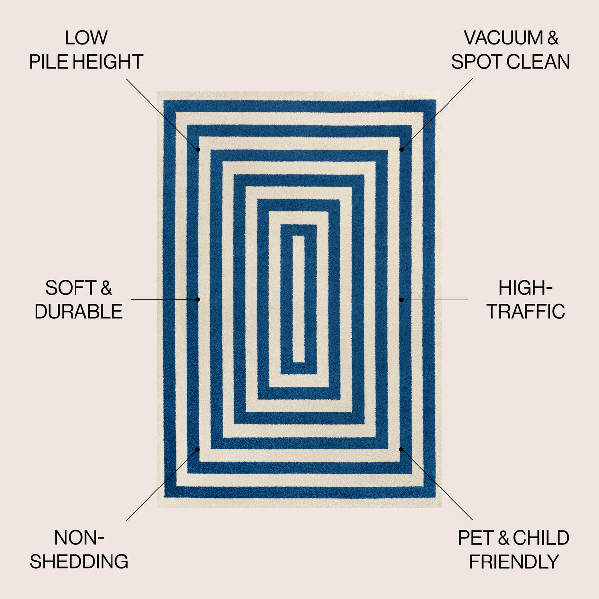 Bandol Modern Classic Mitre Stripe Area Rug