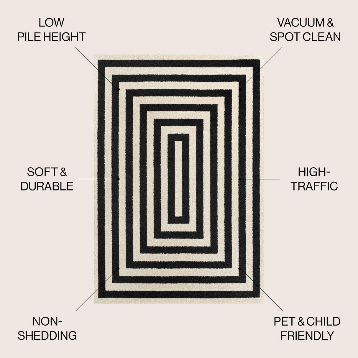 Bandol Modern Classic Mitre Stripe Area Rug
