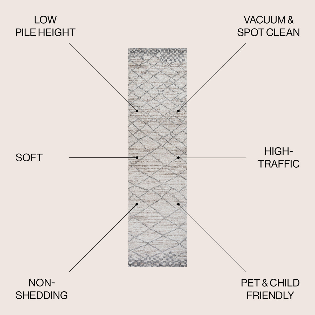 Asilah Moroccan Modern Diamond Runner Rug