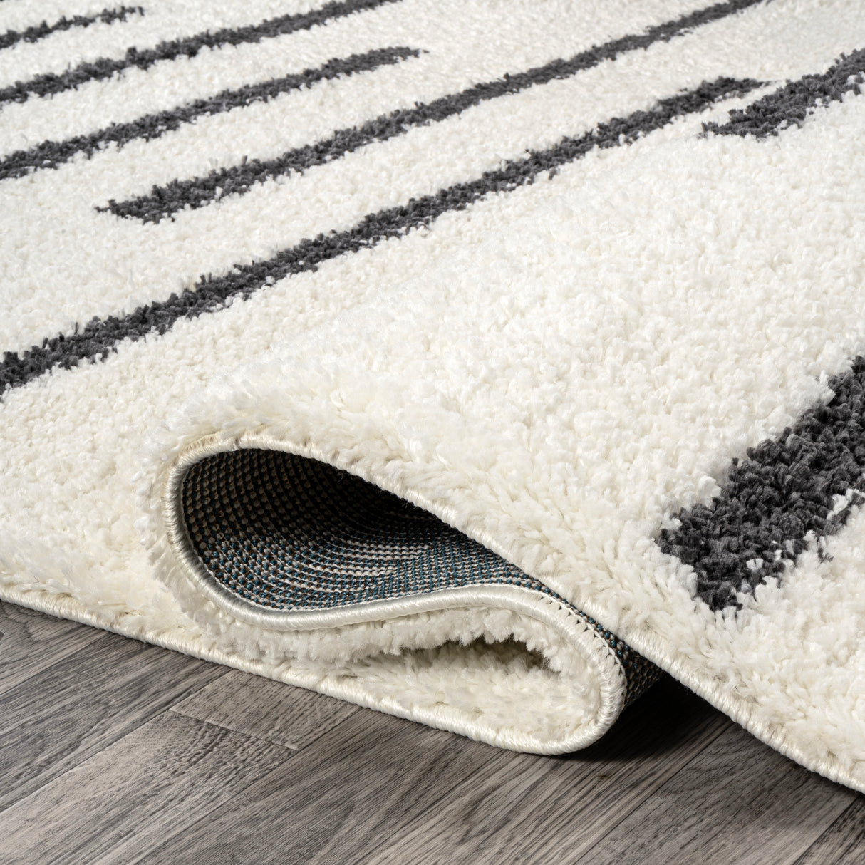 Alaro Berber Stripe Shag Area Rug