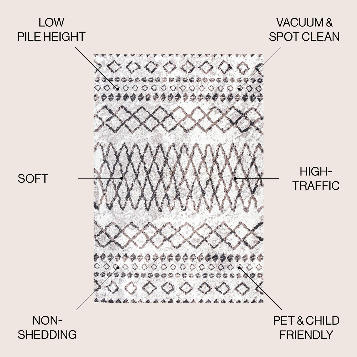 Aksil Moroccan Diamond Area Rug