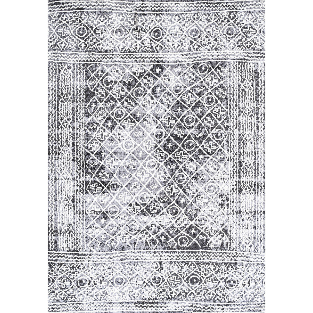 Iften Moroccan Geometric Distressed Area Rug
