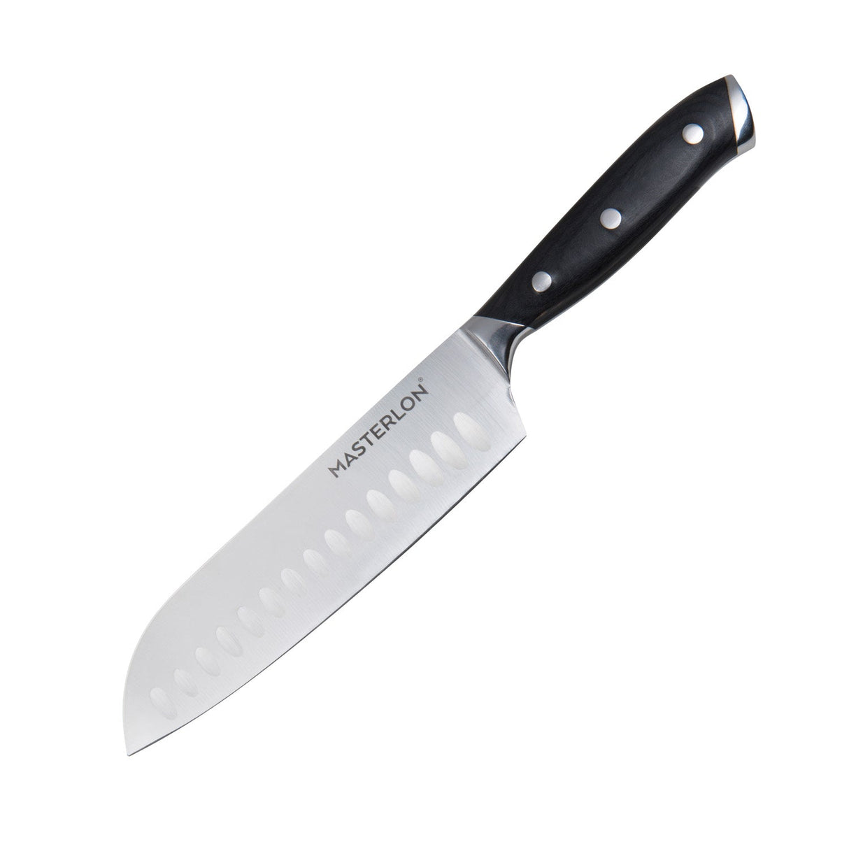 MASTERPAN Santoku Knife With Stainless Steel Blade & Cover, 7" (18cm)