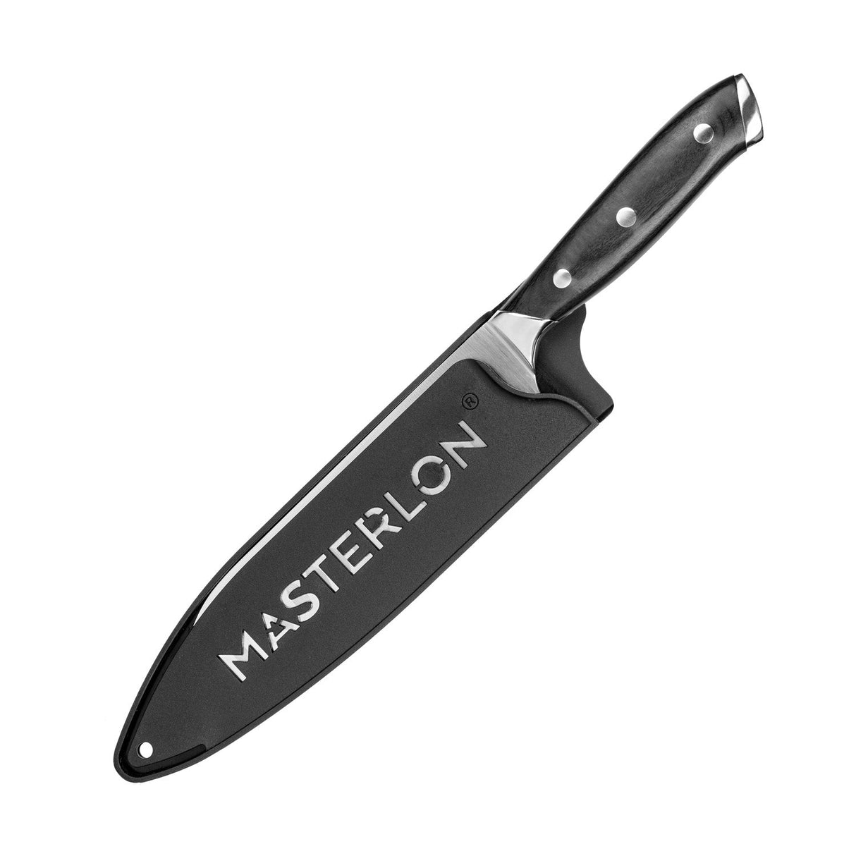 MASTERPAN Santoku Knife With Stainless Steel Blade & Cover, 7" (18cm)