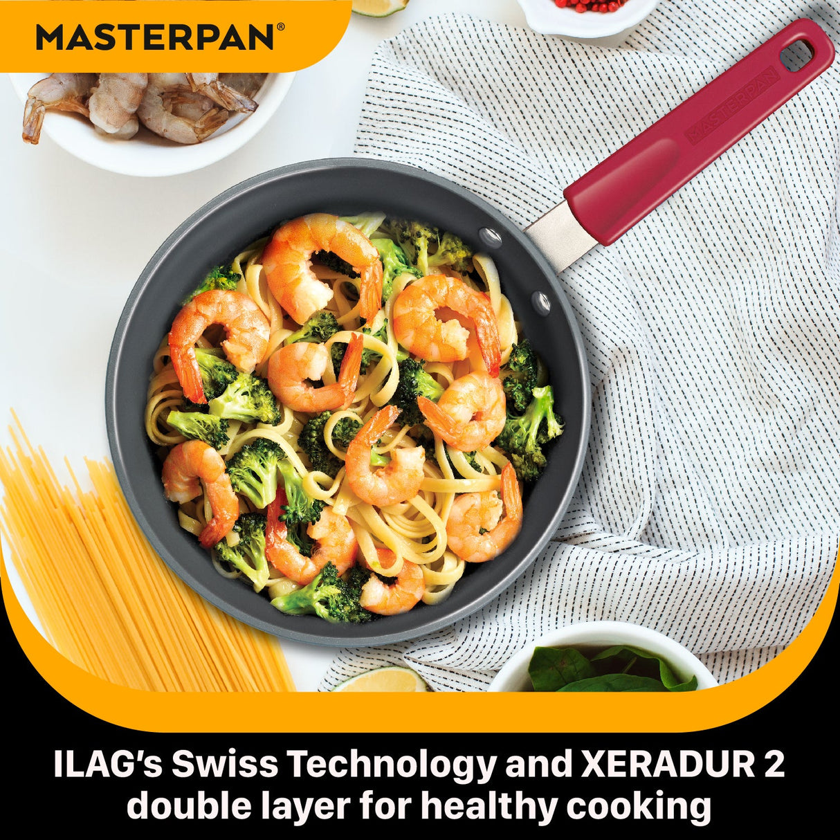 MASTERPAN Ceramic Nonstick Stovetop Oven Frypan & Skillet 9.5"