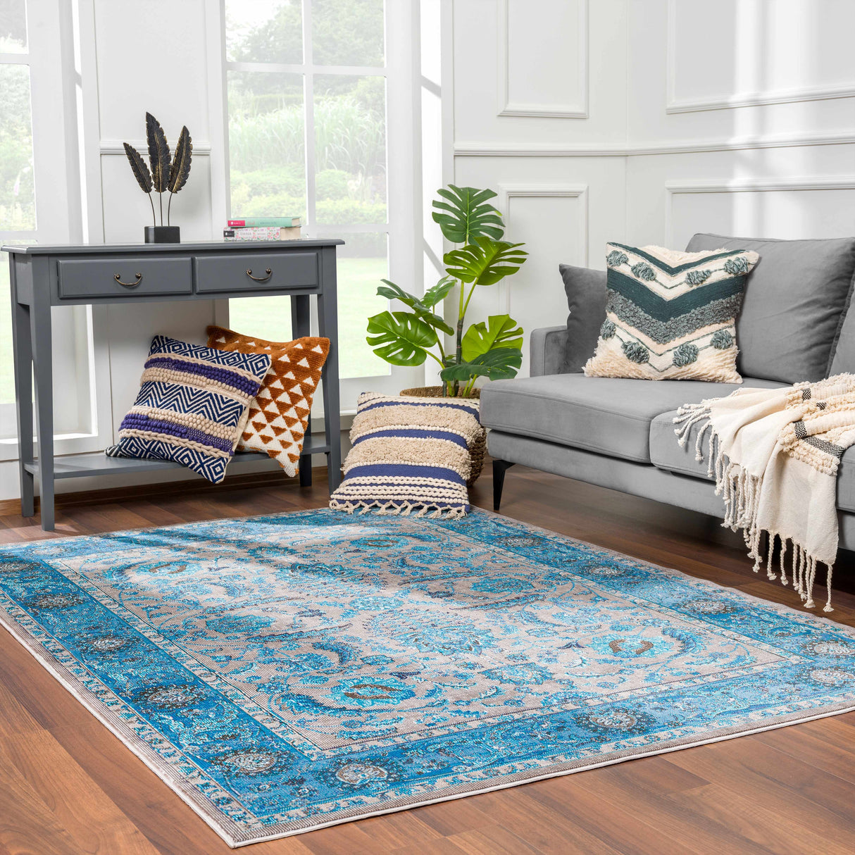 Mardina Turquoise Area Rug - Clearance