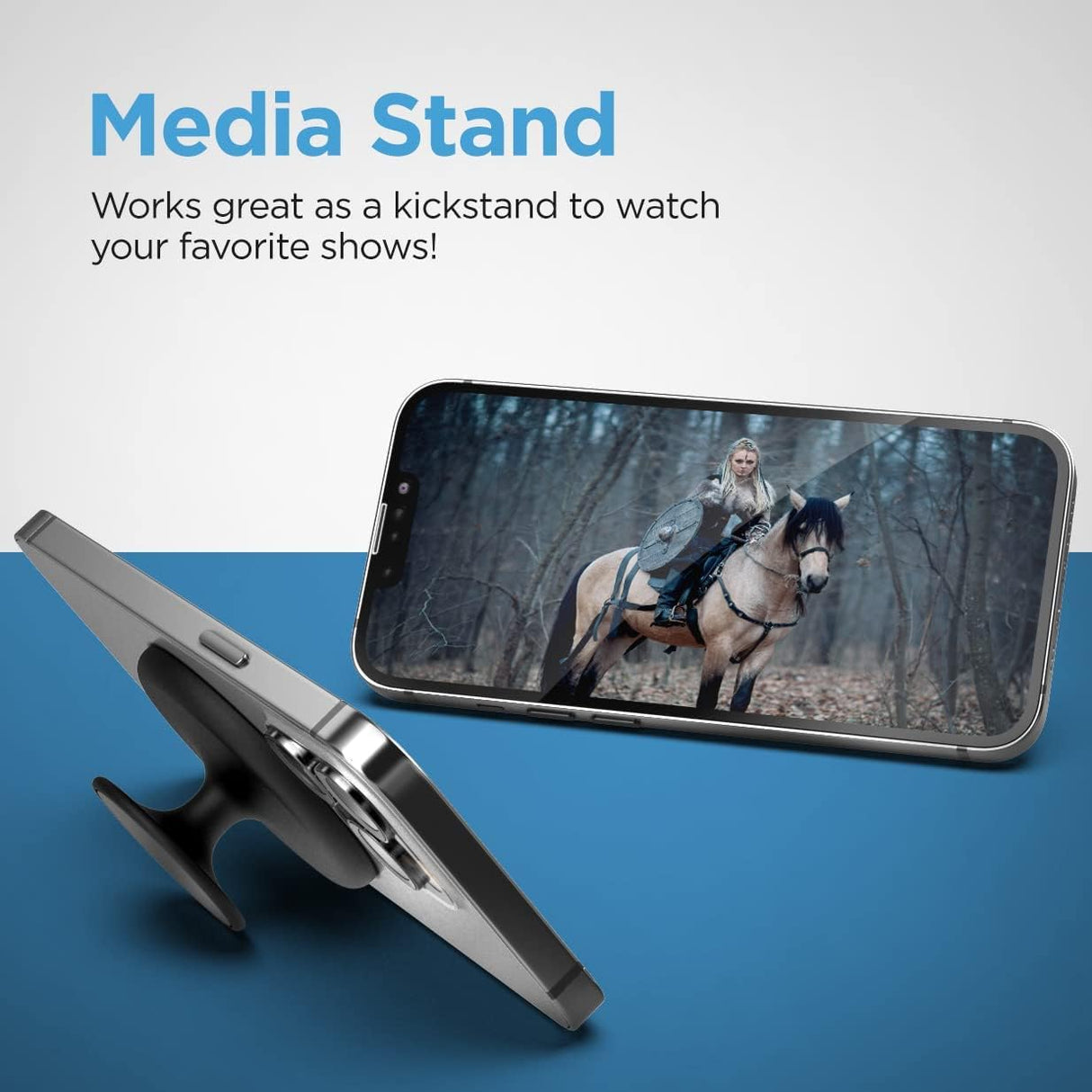 Magnetic Phone Grip - Designed for MagSafe, iPhone 15 Pro Max and iPhone 14/13/12 Cases and Accessories (2-in-1 Holder + Kickstand)