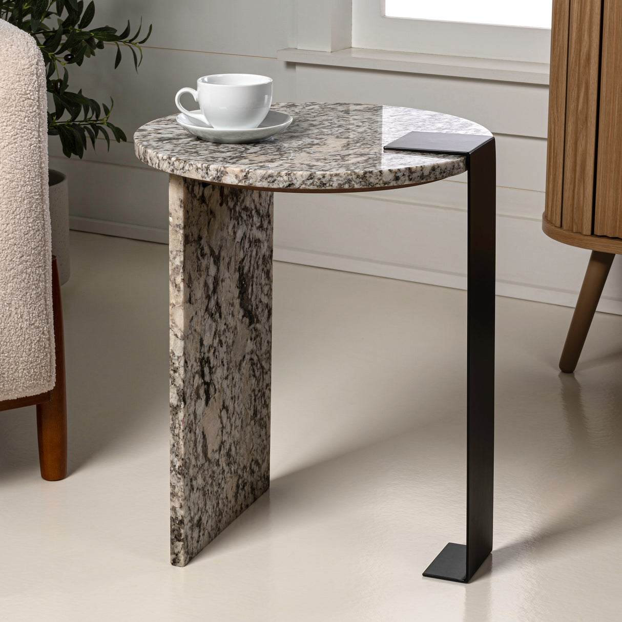 Lyra-Contemporary-Natural-Marble/Metal-Handmade-Round-End-Table-Accent-Tables