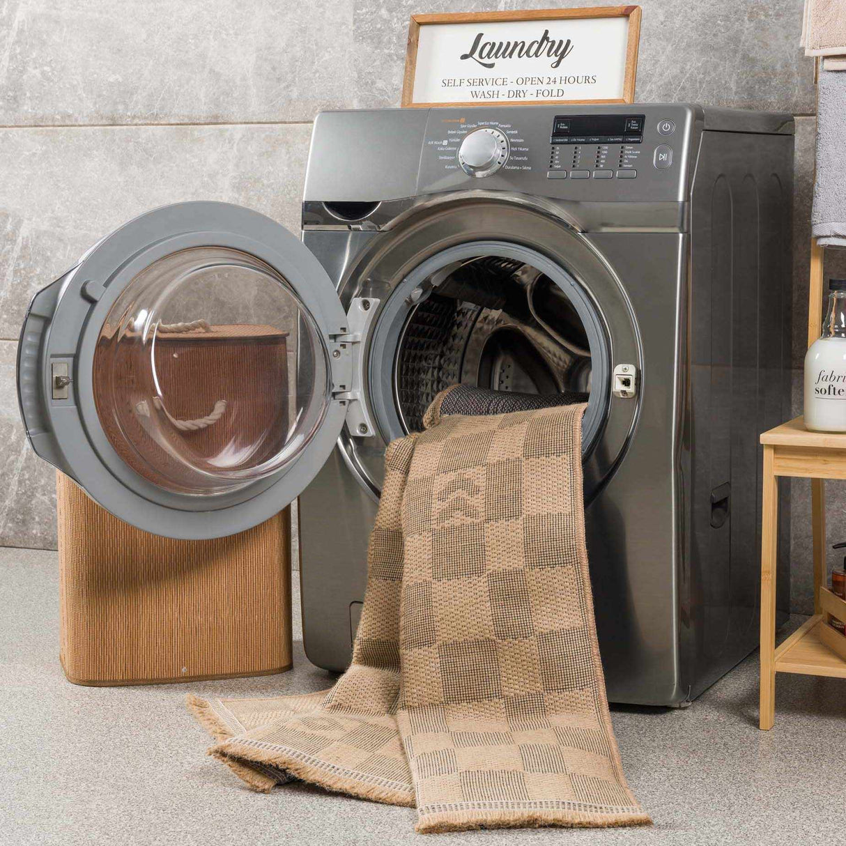 Nairi Checkered Washable Jute Rug