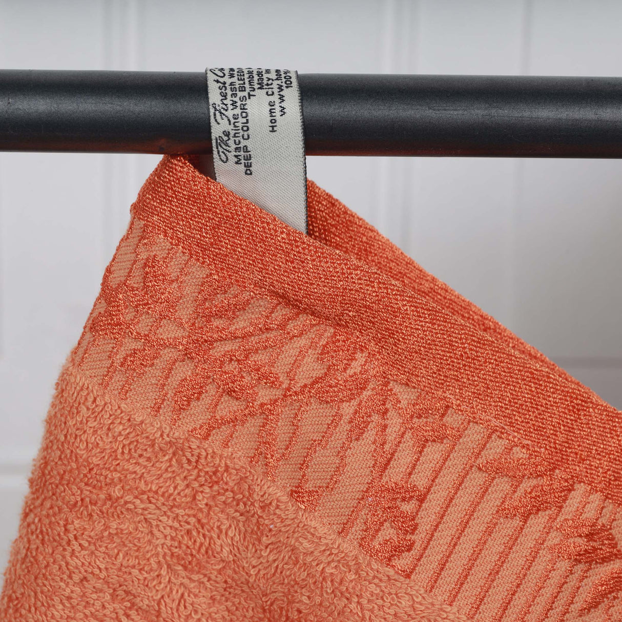 Cotton Floral Jacquard Border Bath Towel Set of 4 - Bath Towel by Superior Brand