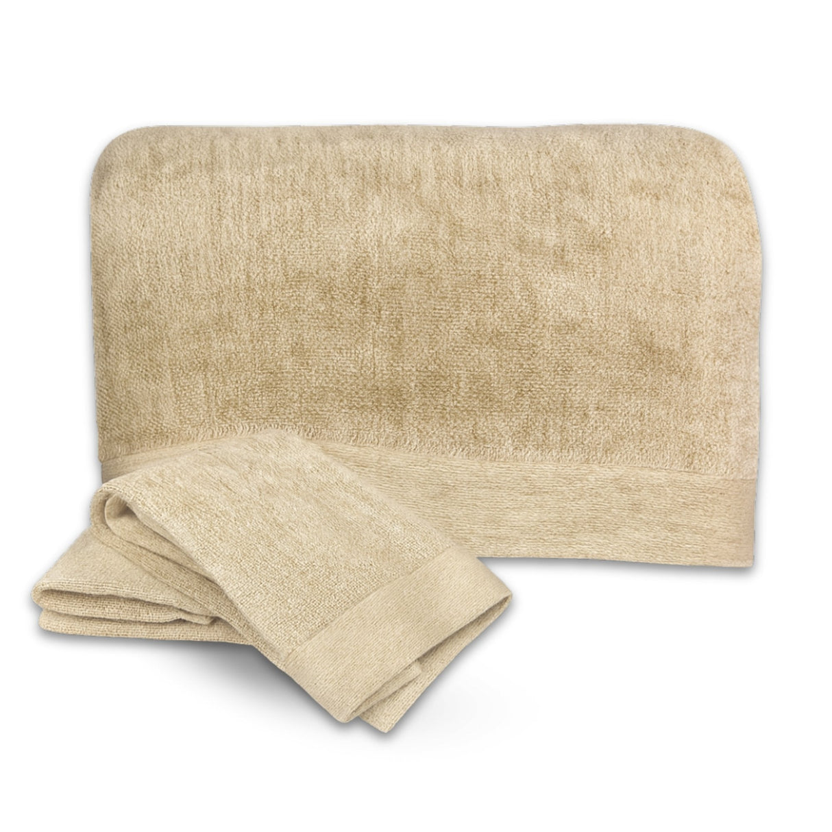 Bamboo Cotton Bath Sheet Set - Viscose from Bamboo + Cotton - 3pc - Sand
