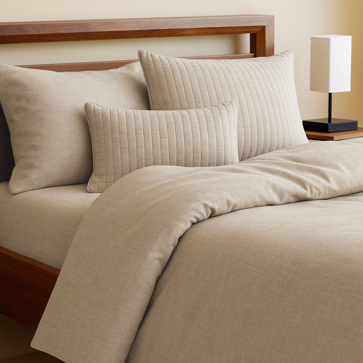 Bamboo Cotton Duvet Cover - Viscose from Bamboo + Cotton - Sand