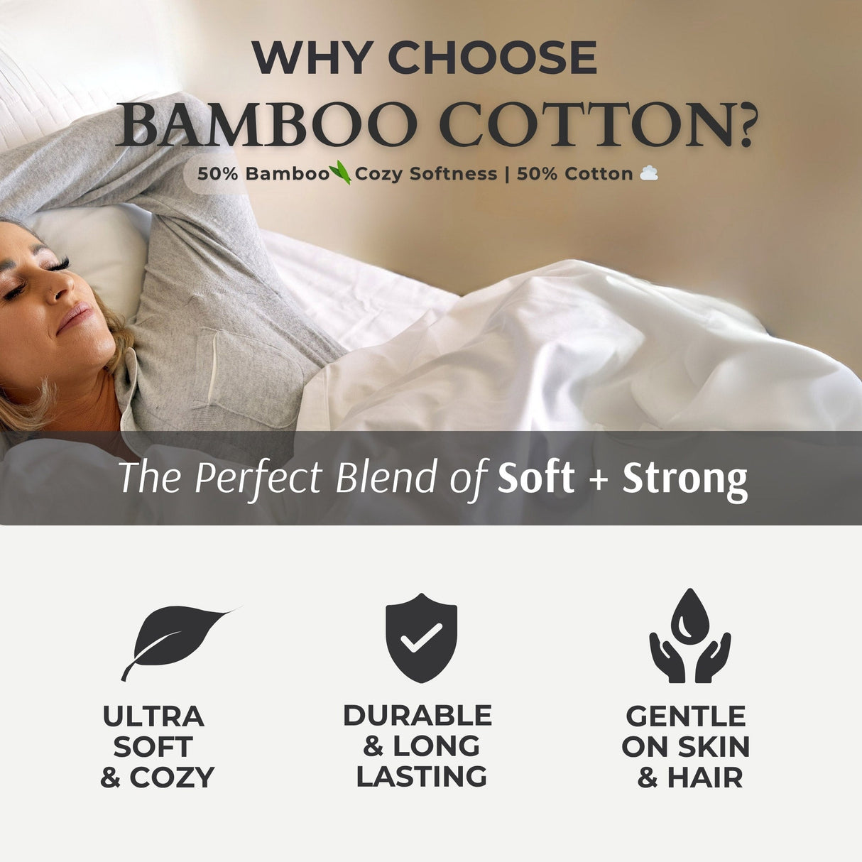 Bamboo Cotton Duvet Cover - Viscose from Bamboo + Cotton - Snow