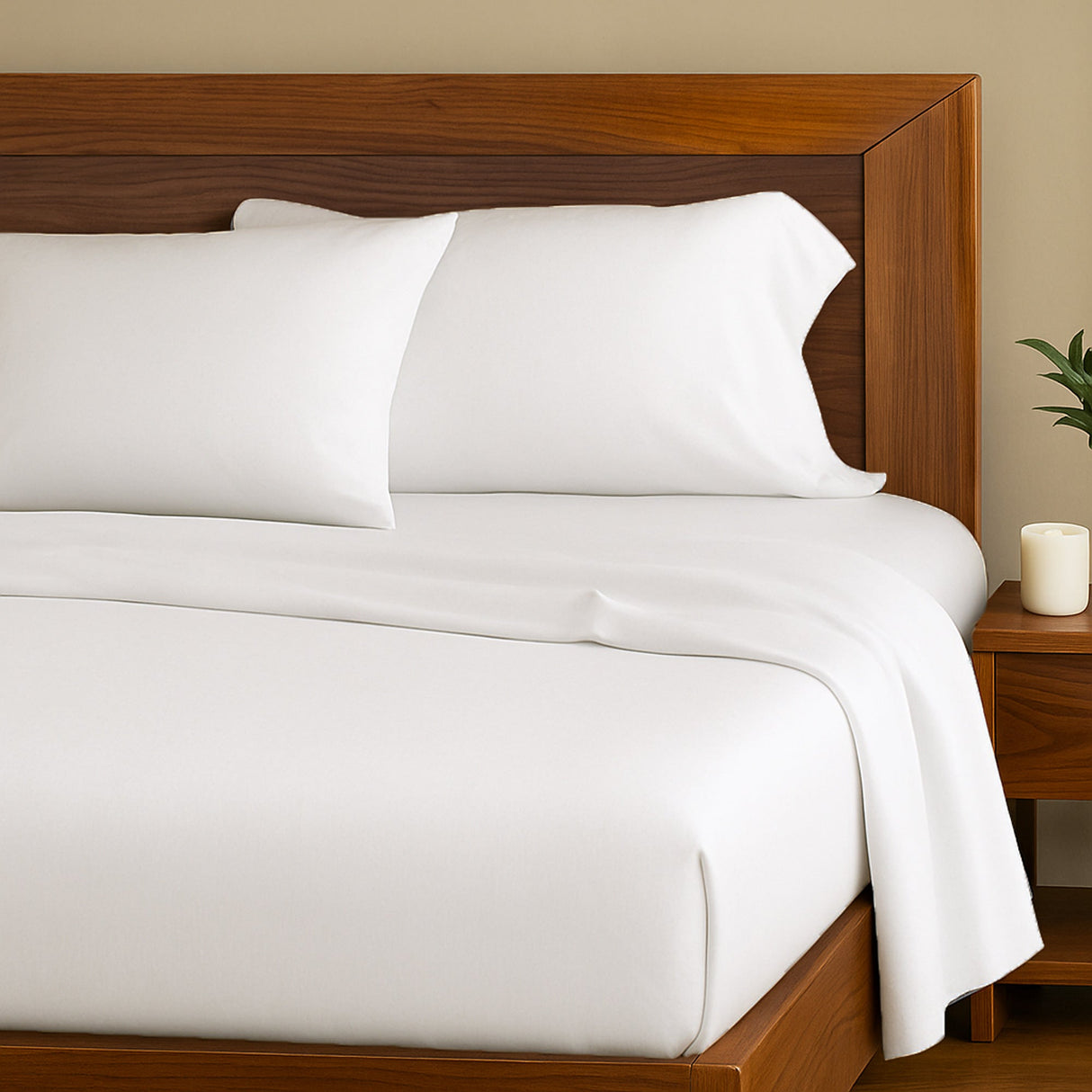 Bamboo Cotton Sheet Set - Viscose from Bamboo + Cotton - Snow by BedVoyage