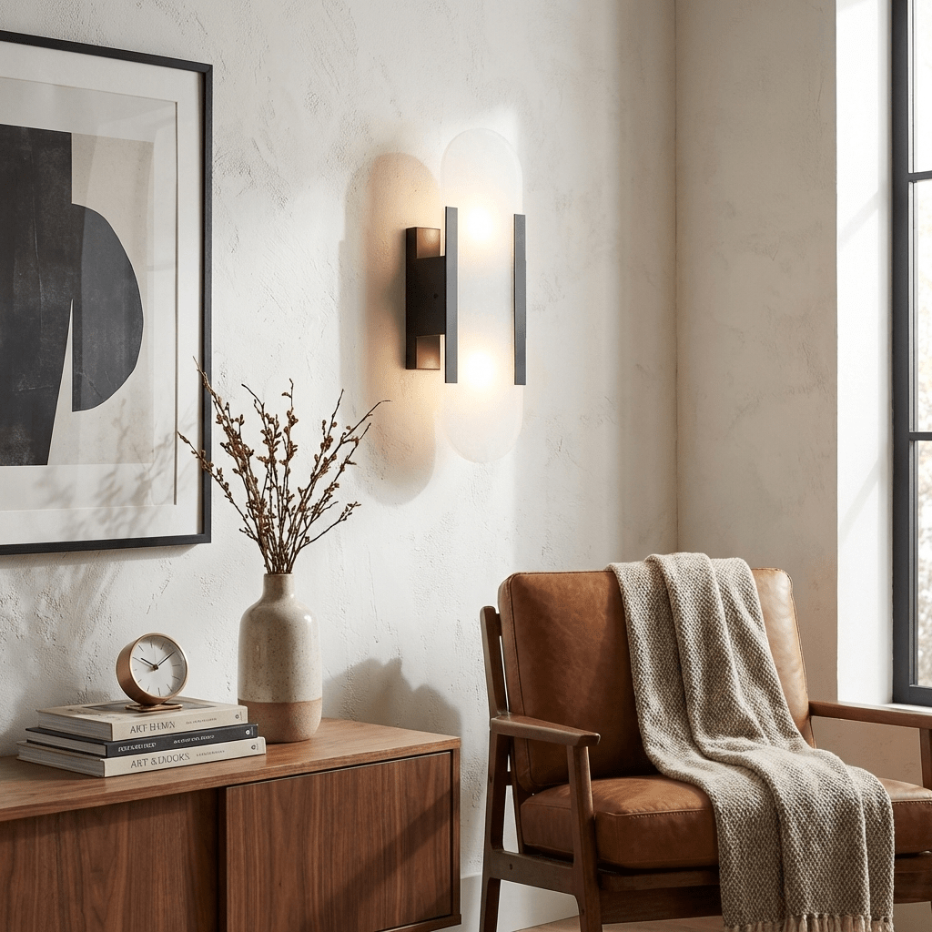 Alvora | Oblong Alabaster Wall Sconce with Brass Accents | Warm Diffused Glow for Foyers