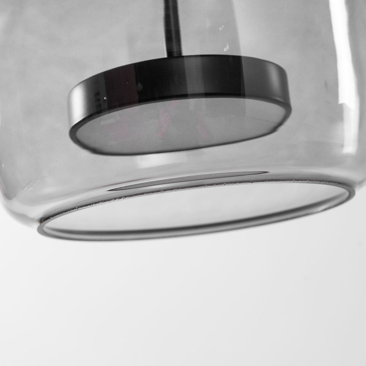Hand-Blown Glass Sphere Pendant Light with Warm LED | Smoke Grey or Amber Shade