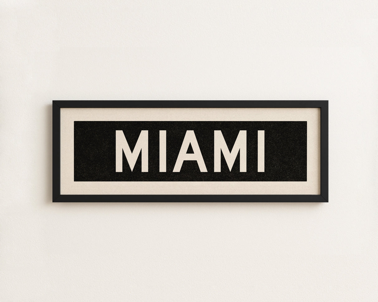 Framed Miami Florida Bus Scroll