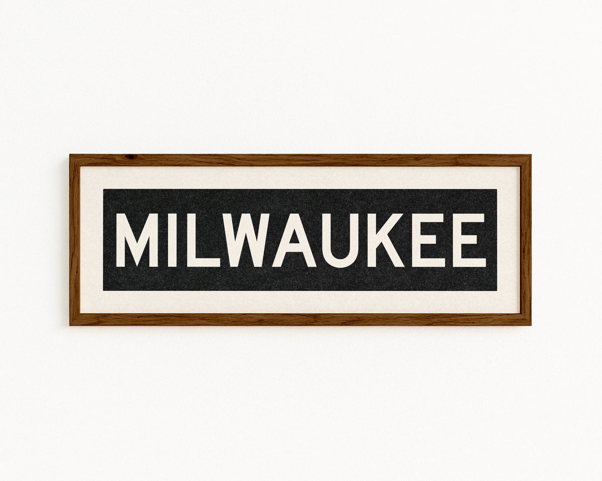 Framed Milwaukee Wisconsin Bus Scroll