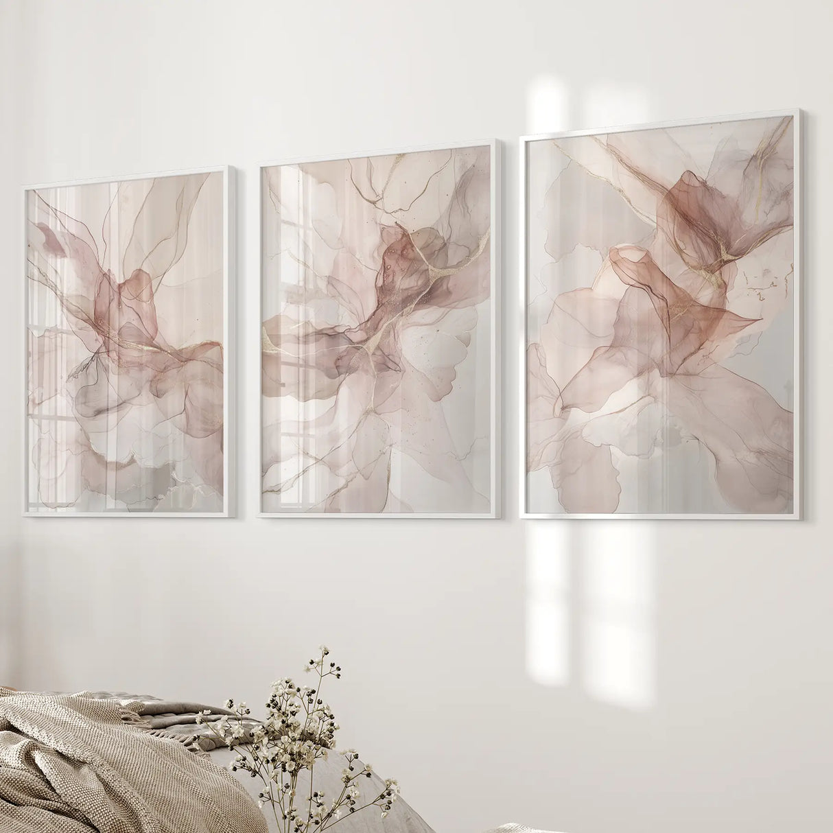 Neutral Abstract Set of 3 Prints Wall Art Decor