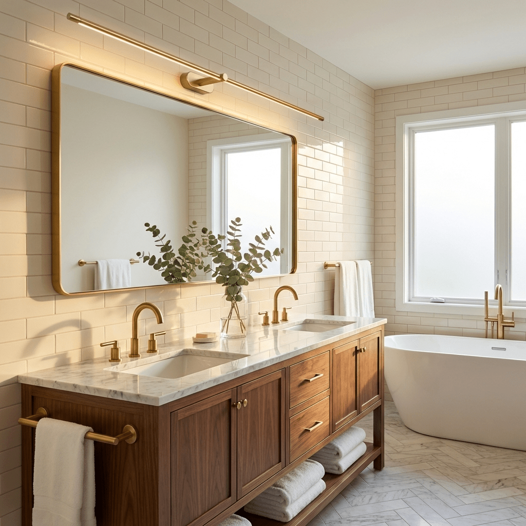 Hardwired Linear LED Wall Lamp with Dimmable Option | Slim Vanity Mirror Light