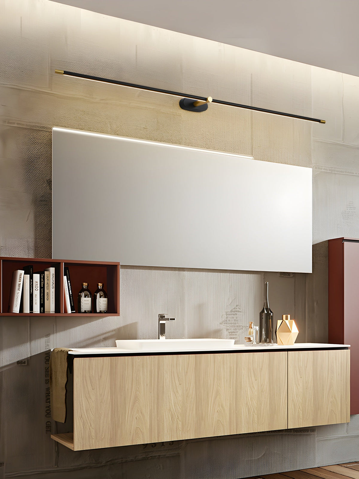 Hardwired Linear LED Wall Lamp with Dimmable Option | Slim Vanity Mirror Light