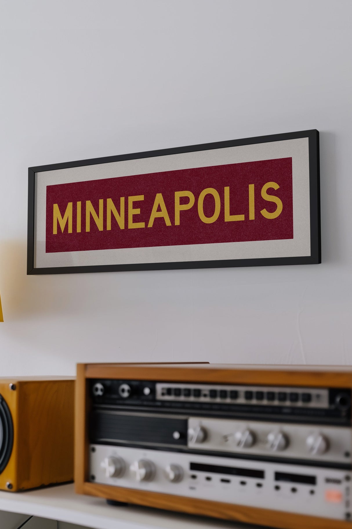 Framed Minneapolis Maroon Bus Scroll