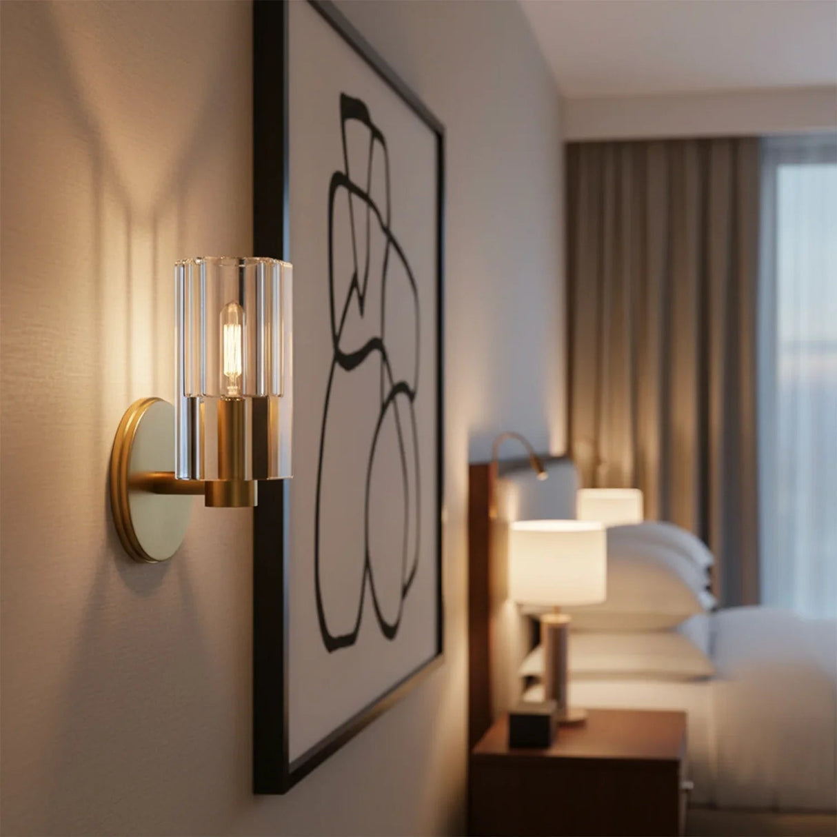 Industrial Glass Wall Sconce E12 Dimmable Modern Bathroom Light