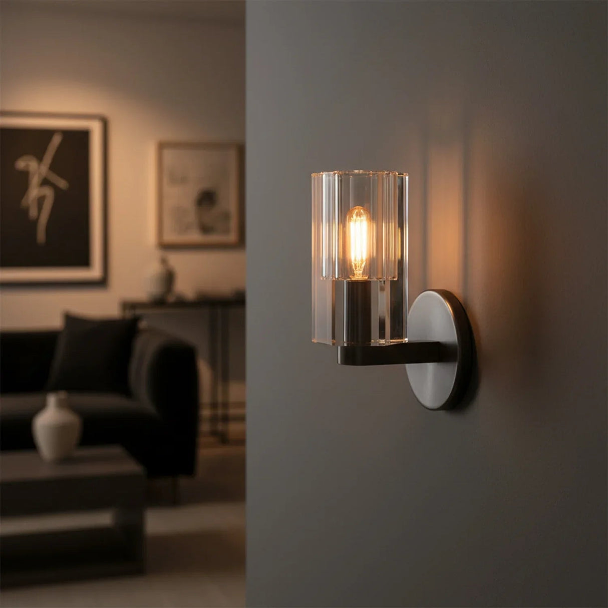 Industrial Glass Wall Sconce E12 Dimmable Modern Bathroom Light