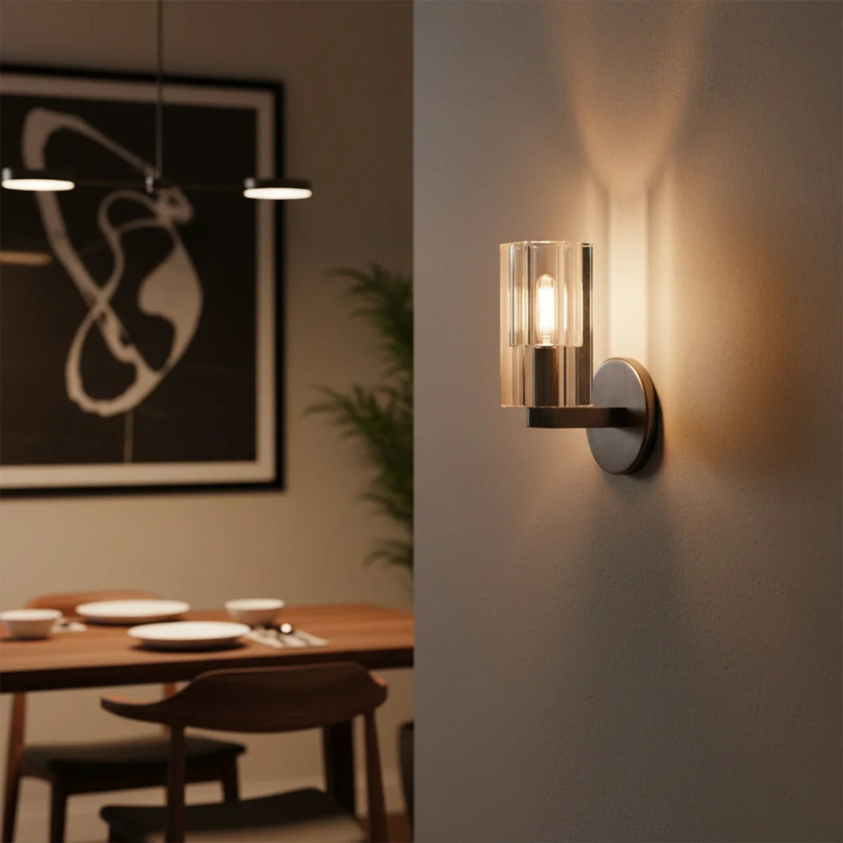 Industrial Glass Wall Sconce E12 Dimmable Modern Bathroom Light