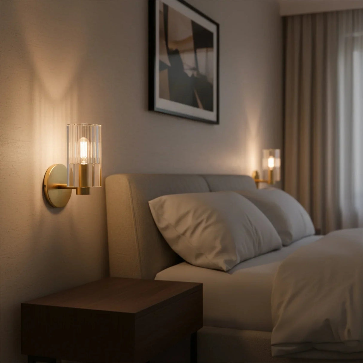 Industrial Glass Wall Sconce E12 Dimmable Modern Bathroom Light